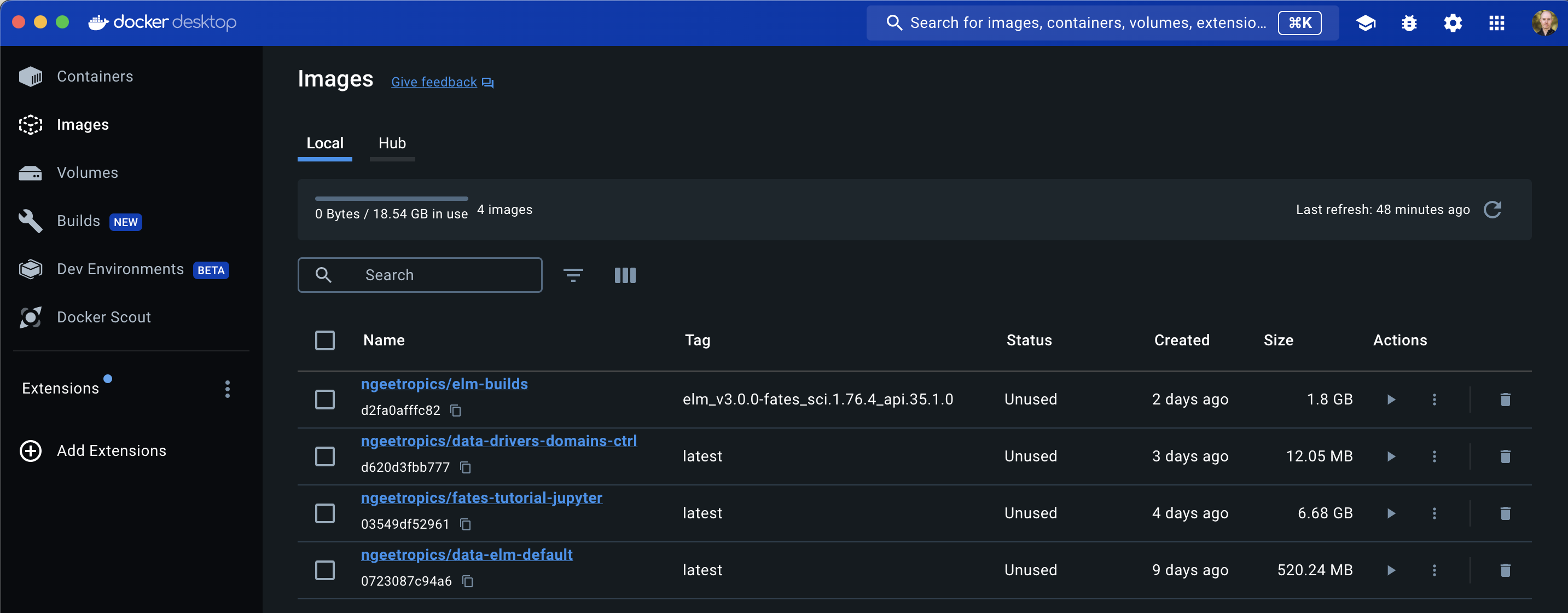 docker-images-pane